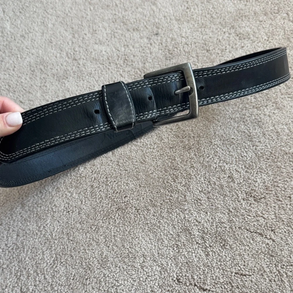 Men's Wrangler Black Leather Belt